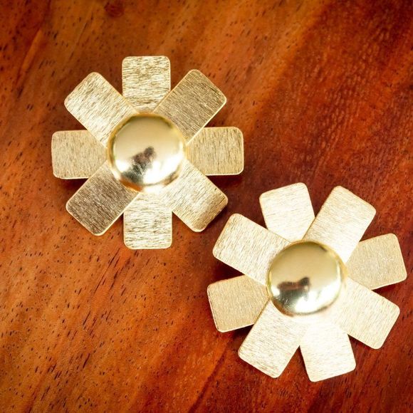 Handmade gold plated new earrings heavy and thick material - Picture 1 of 4